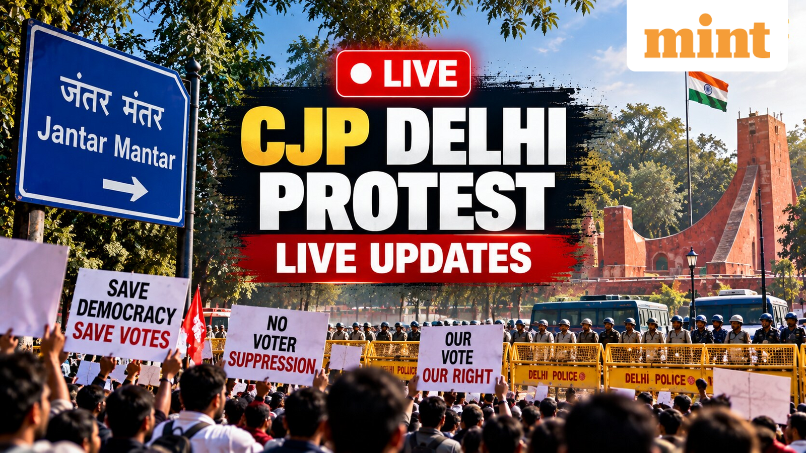 CJP Delhi Protest Live Updates: Over 250 trains cancelled, 45 metro stations shut ahead of Jantar Mantar protest