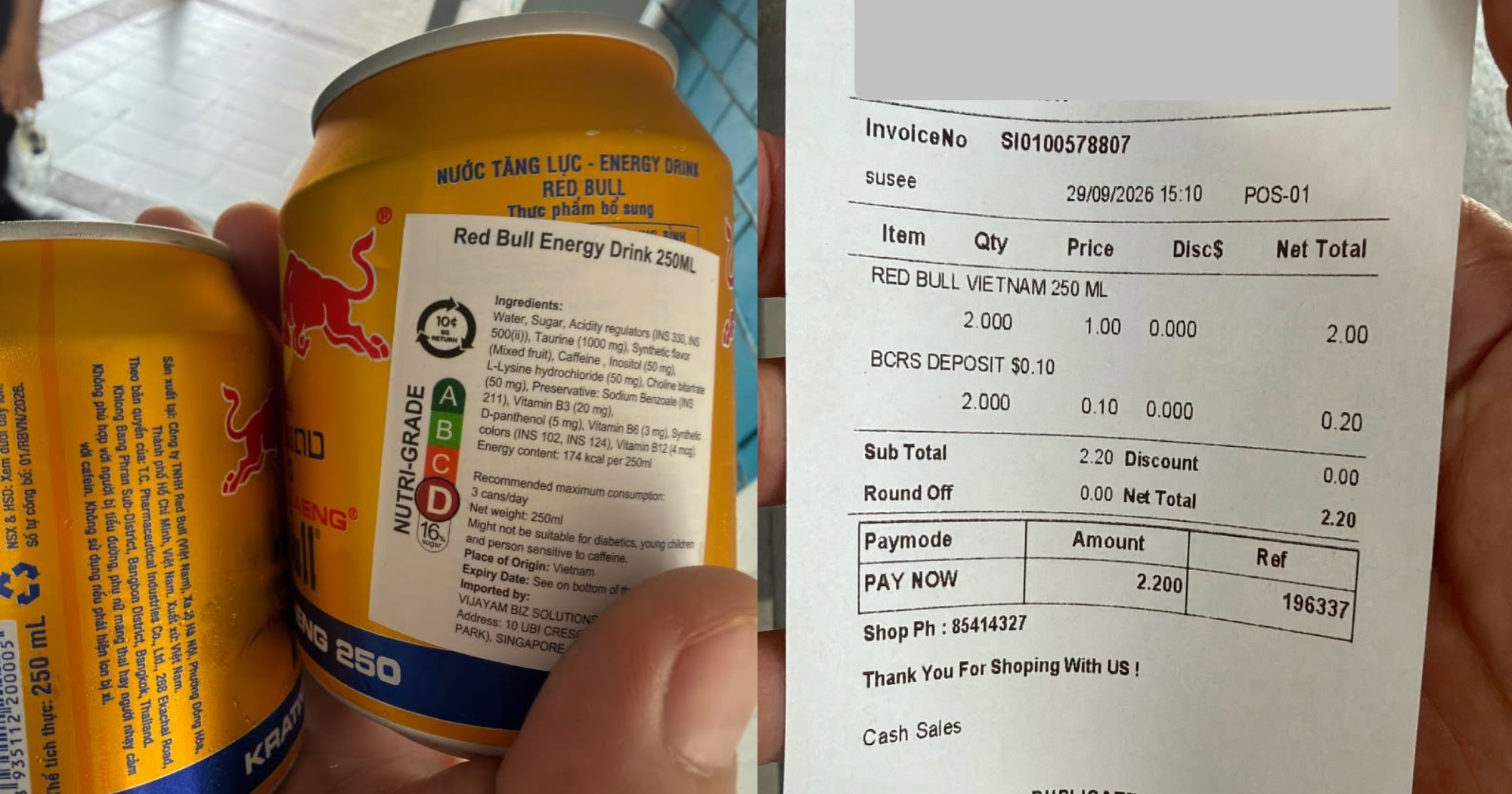 Man buys drinks from AMK shop, can't get 10¢ deposit back as sticker on can unapproved