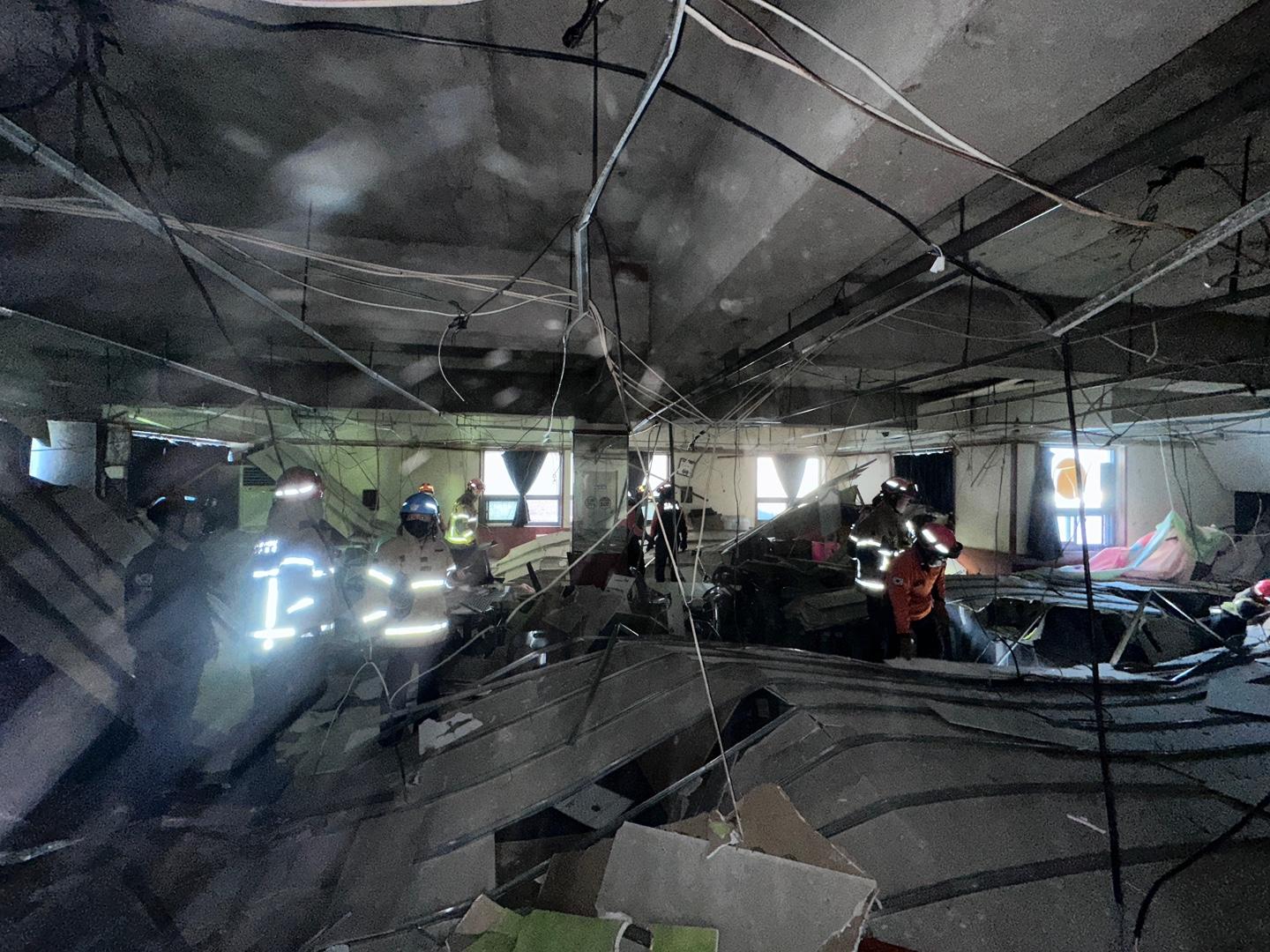 At least 36 people hurt after shopping mall ceiling collapses in Daegu