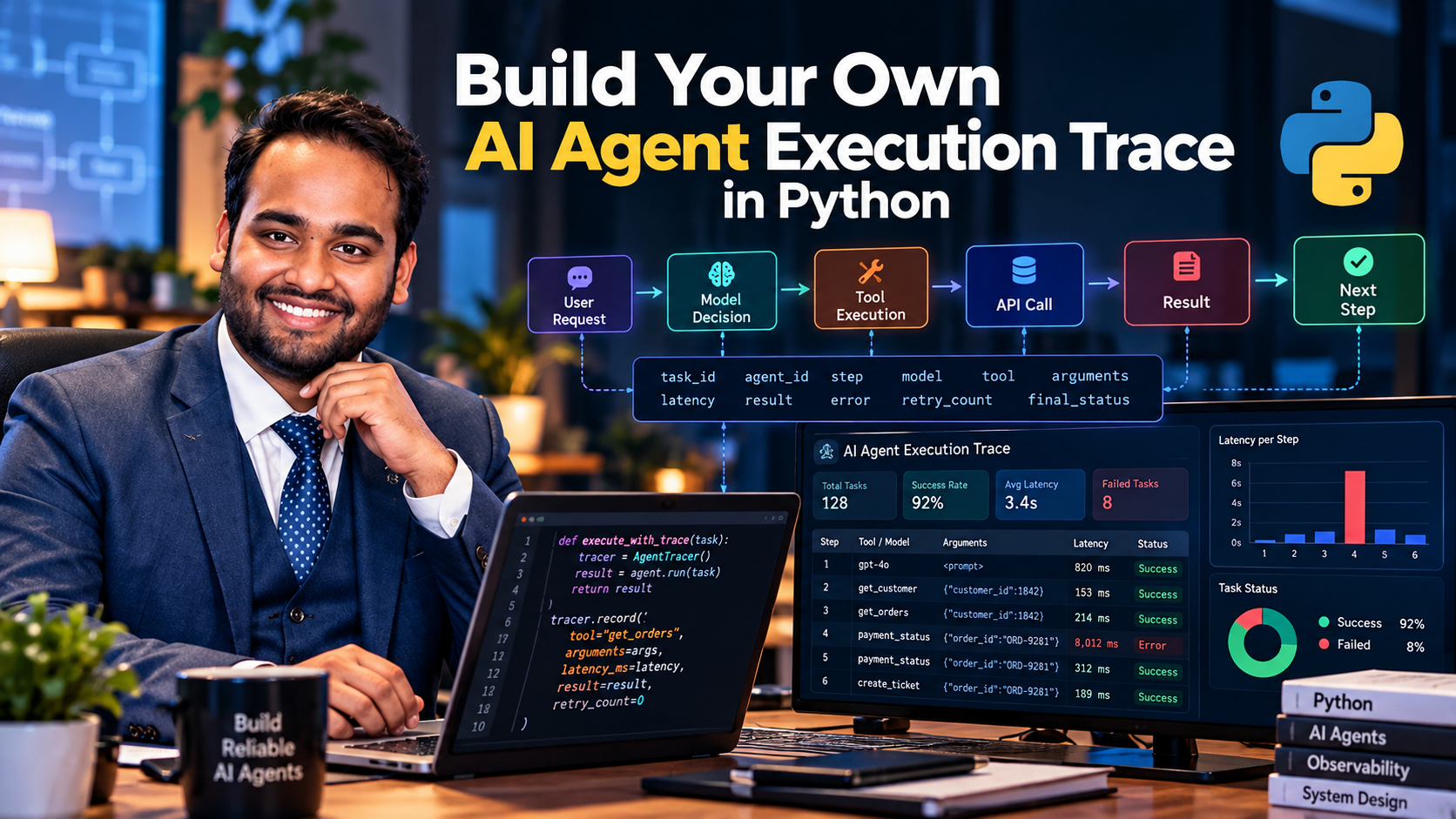 Build Your Own AI Agent Execution Trace in Python.