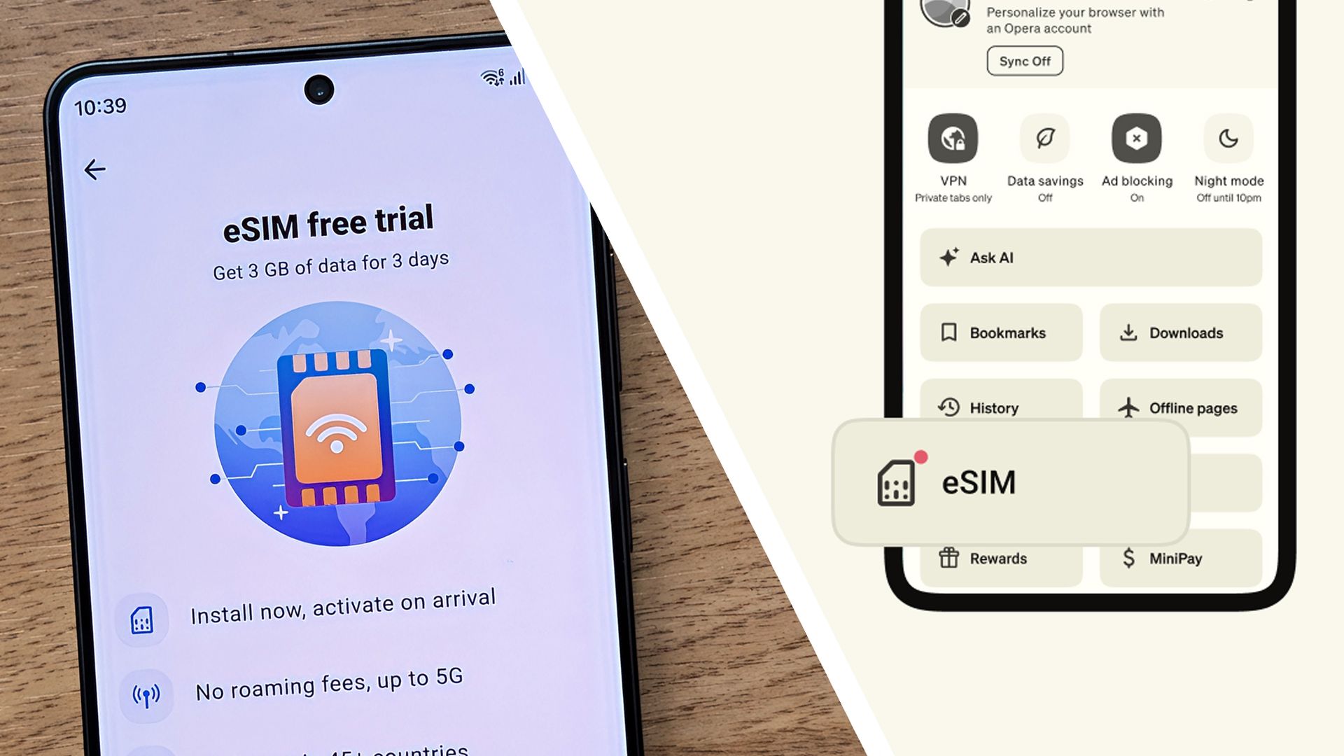 Opera adds free 3GB travel eSIM to its Android browser —and I've tried it