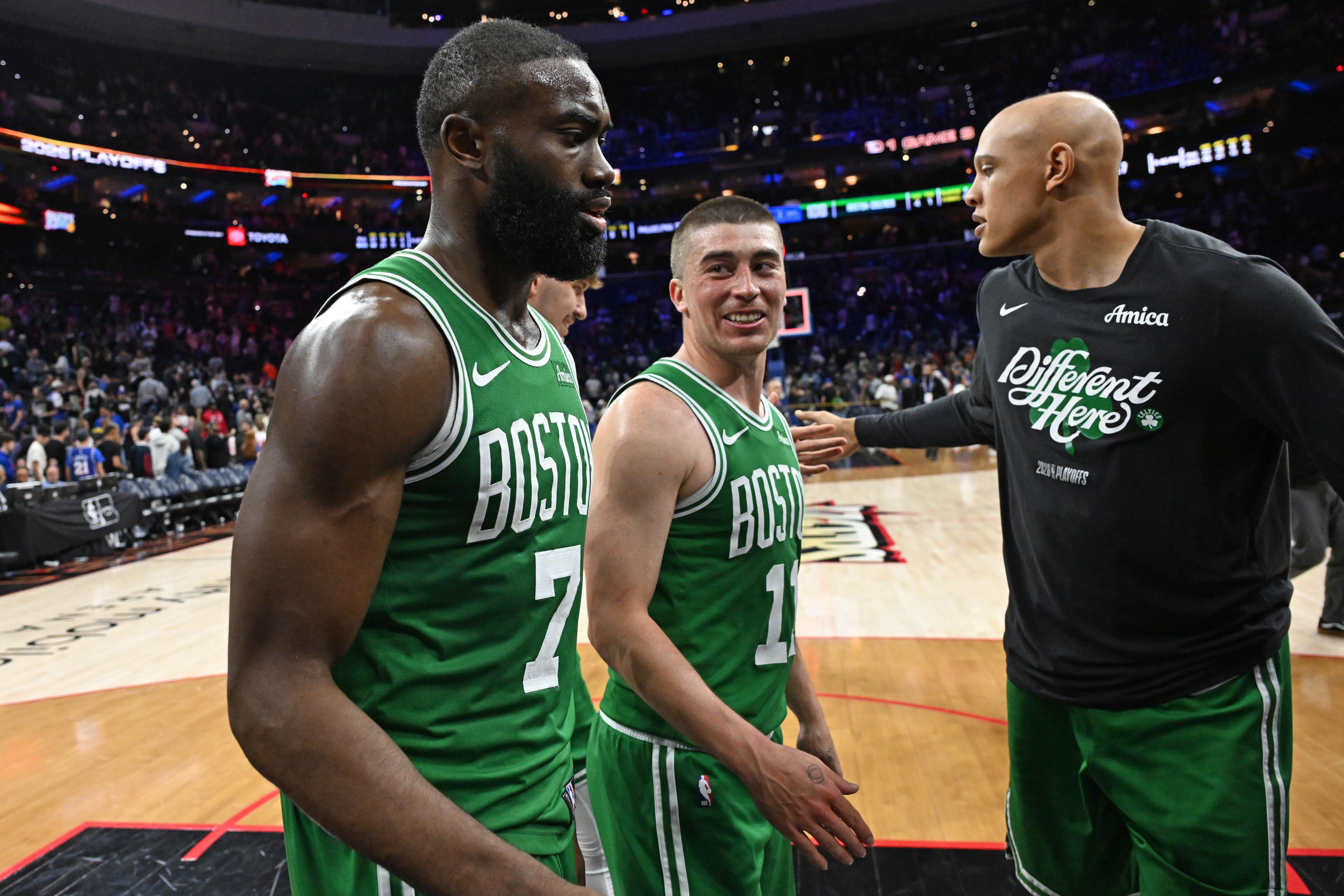 Pritchard, Scheierman on facing Jaylen Brown, 76ers in Boston Celtics preseason