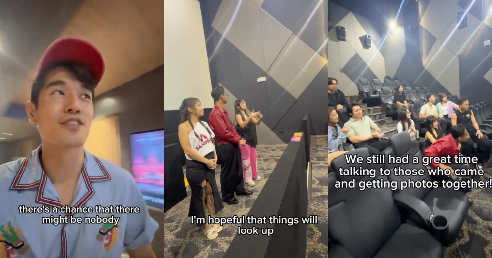 Actors from S'pore film, The Sandbox, tries to surprise moviegoers at screening, finds only 7 people in cinema