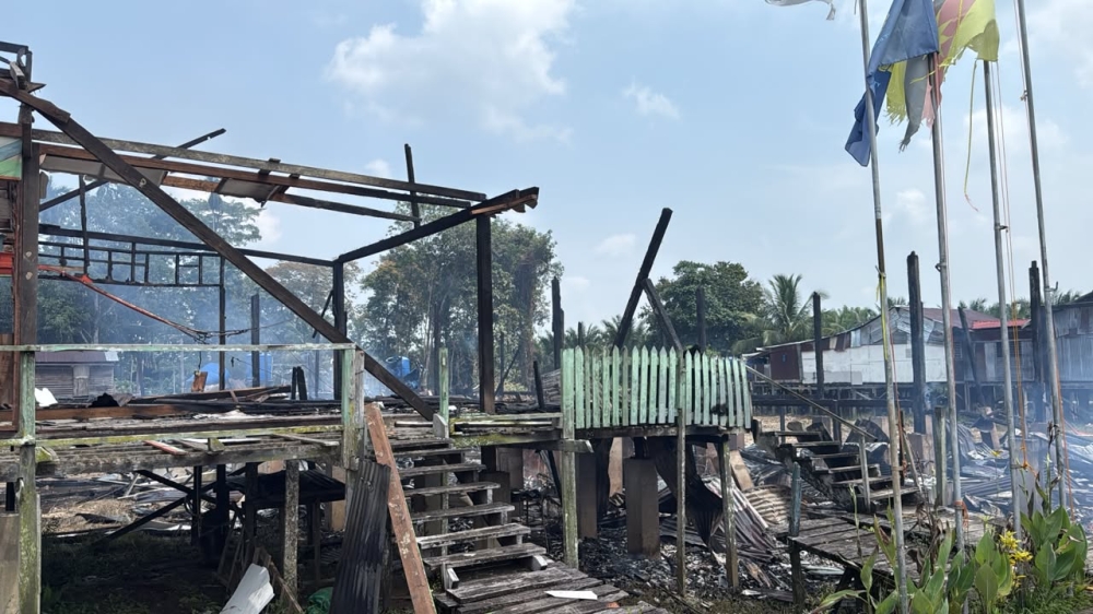 Sarawak longhouse fire leaves 25 people homeless in Ulu Tinjar