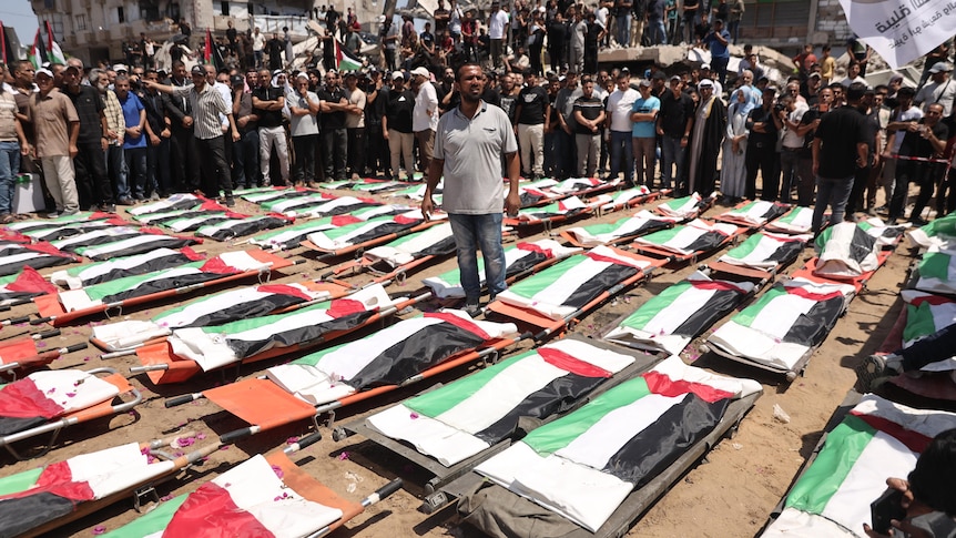 Mass funeral held in Gaza for 112 people killed in Israeli strike