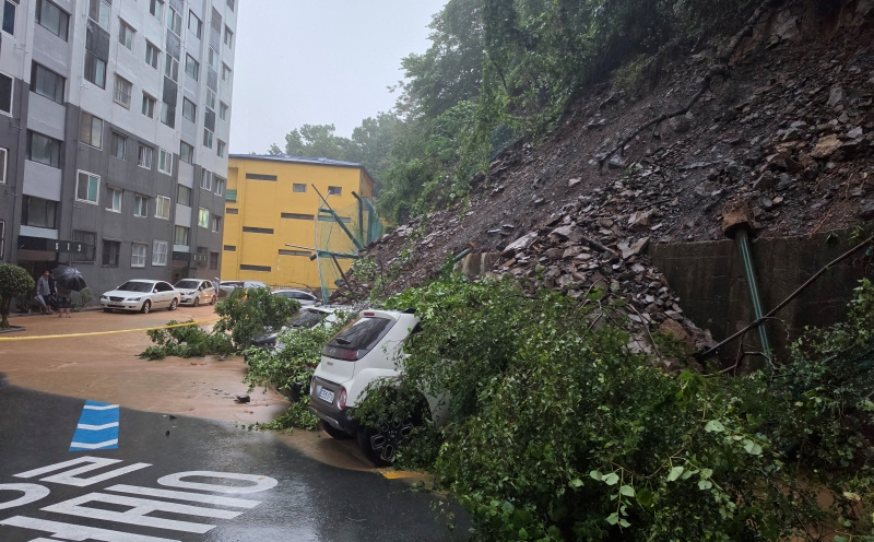 South Korea landslide kills one as heavy rains sweep southern areas
