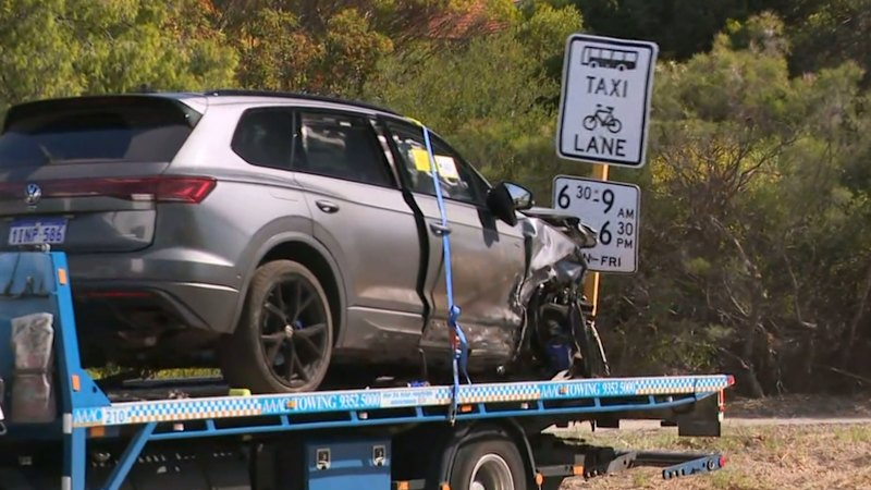 Elderly man fighting for life after Perth police pursuit crash