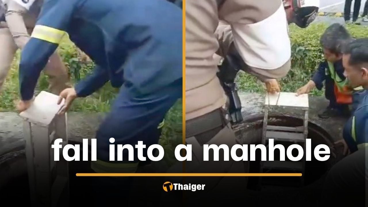 Bangkok street sweeper falls through a drain cover, and says nobody from her district came to ask how she is