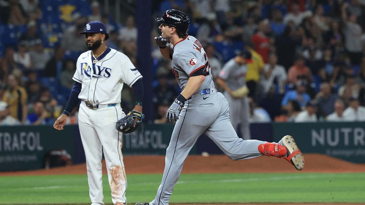 Guardians’ Chase DeLauter ends Drew Rasmussen’s scoreless innings streak with ALCS Game 1 HR