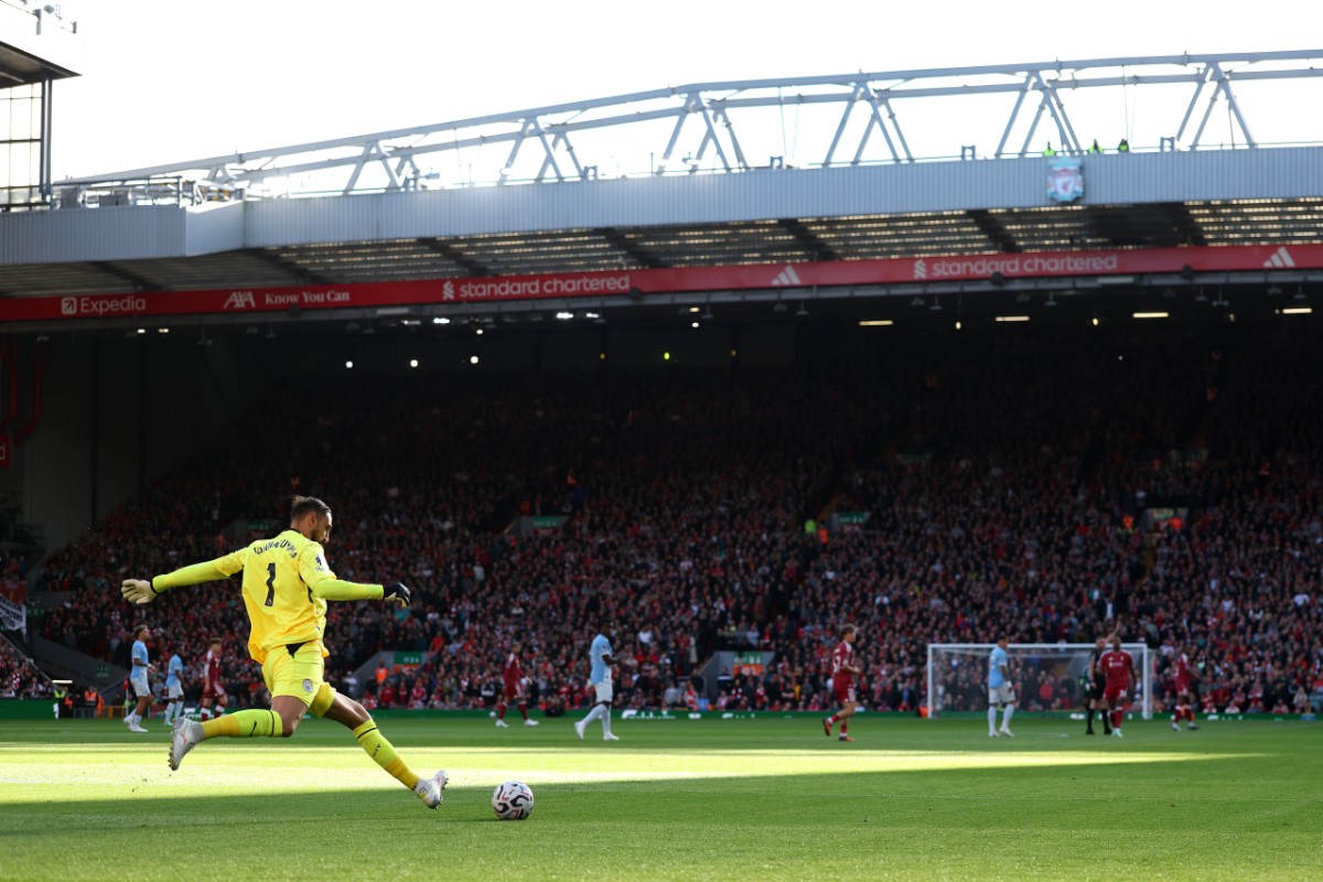 A commanding display in goal arrived at Anfield from a Manchester City leader