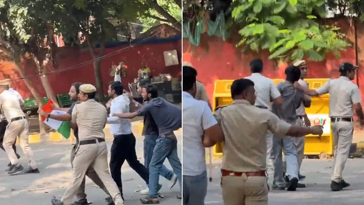 Delhi Police Detain CJP Activists Ashutosh Ranka, Saurav Das & Ajinkya Shinde After Attempt To Enter Jantar Mantar Following Denotification As Protest Site | Video