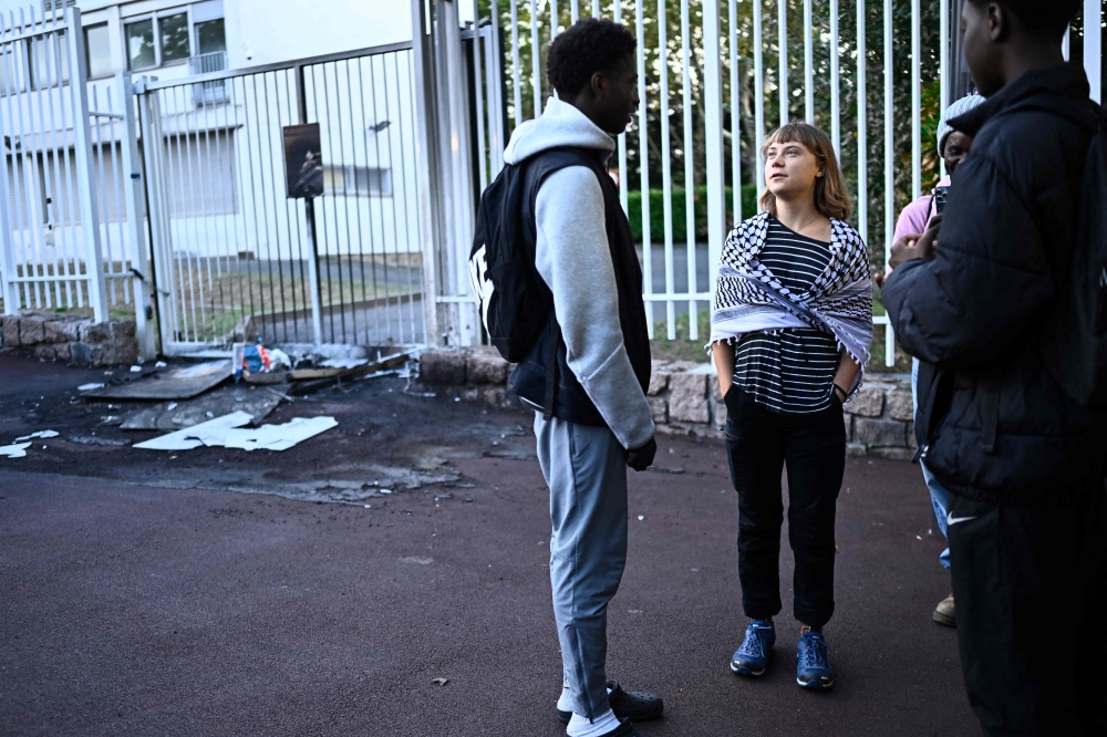 Activist Greta Thunberg joins French students in nationwide protests over school conditions