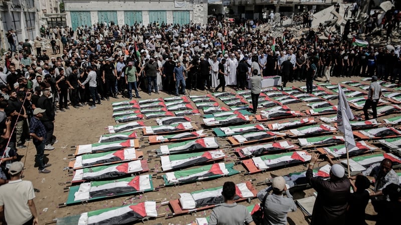 Mass funeral held in Gaza for family killed during war