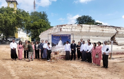 Reconstruction starts on quake-damaged Japanese war memorials in Myanmar