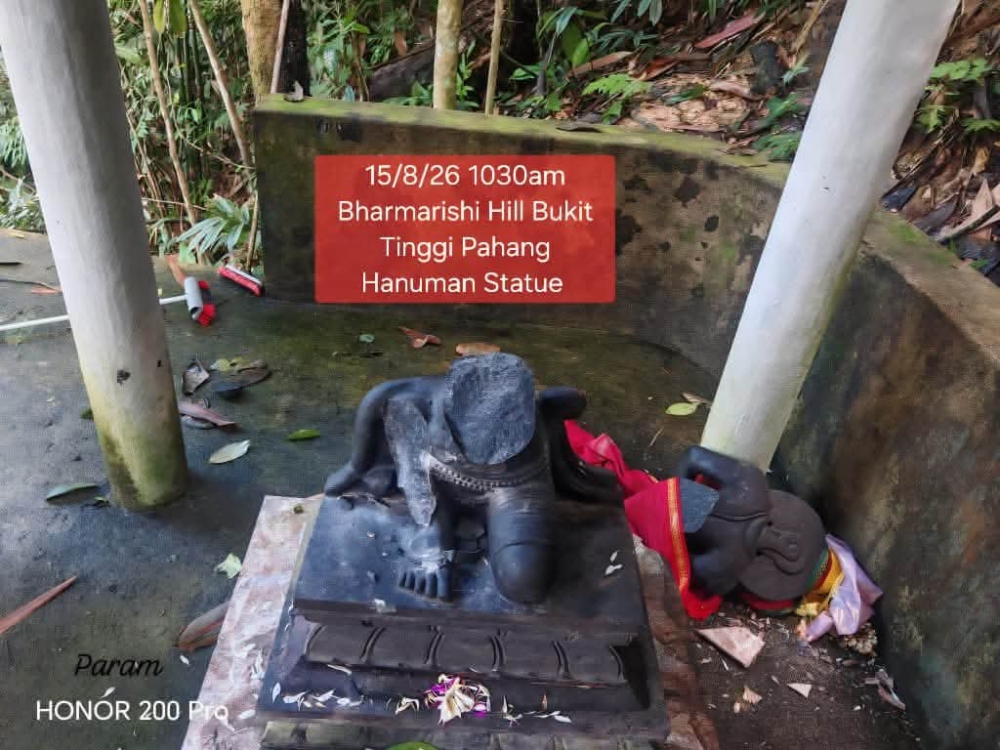 Pahang police investigate vandalised Bukit Tinggi temple statue, but no CCTV, no witnesses