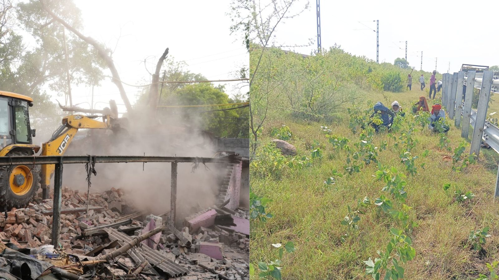 North Central Railway removes 50-year-old encroachment, clears trackside scrap for green belts