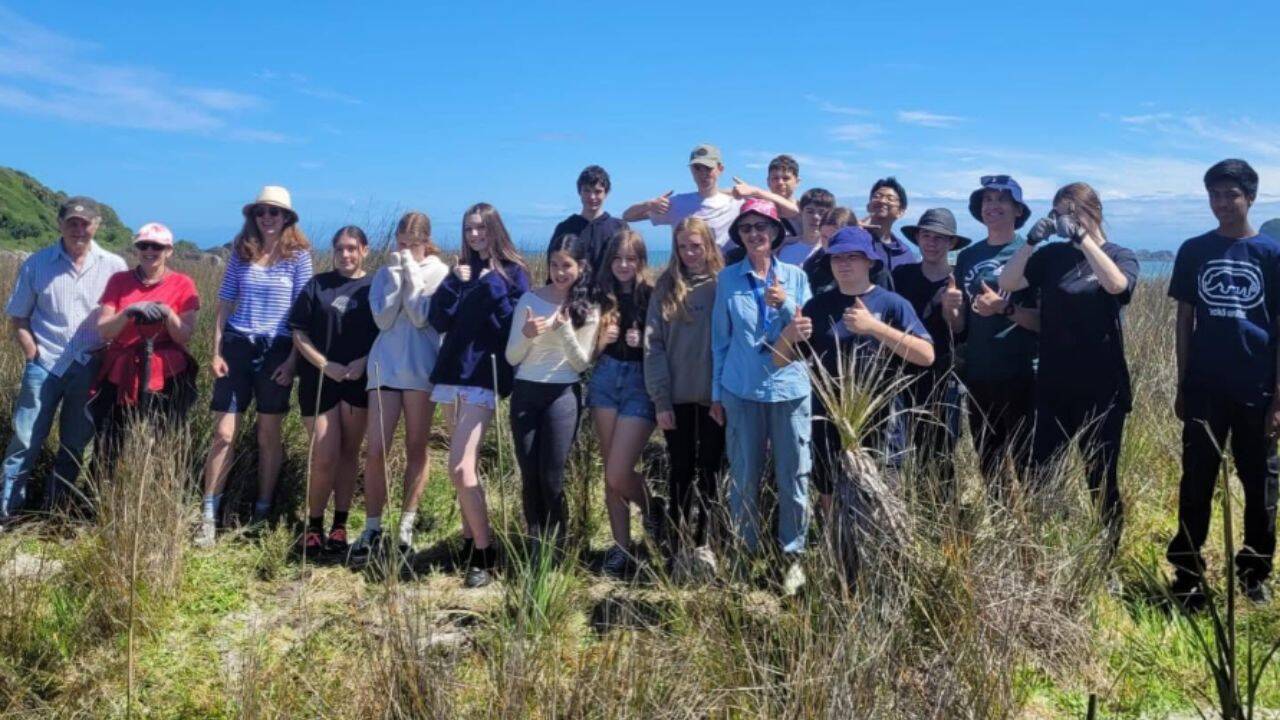 New Zealand teacher and students turn coastal paddock into native habitat
