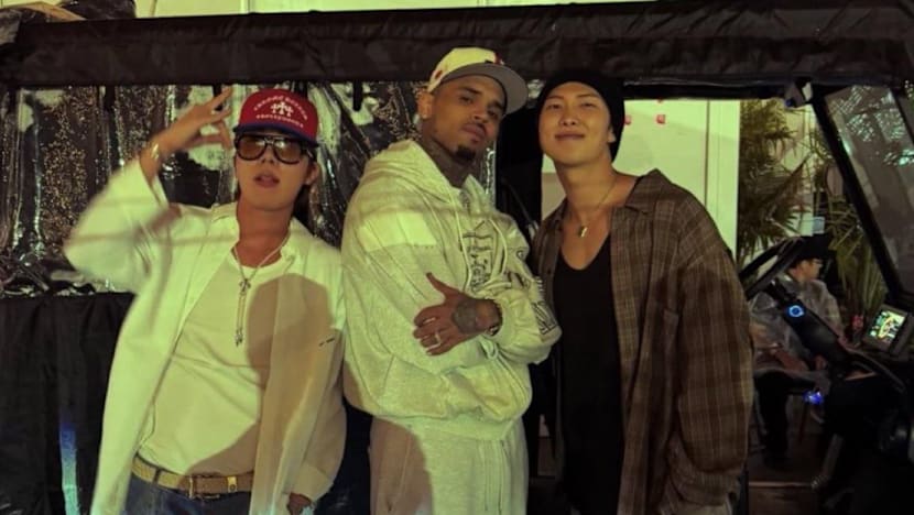 BTS' RM and J-Hope face backlash from fans after appearing in photo with R&B singer Chris Brown
