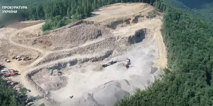 Major illegal andesite mining operation uncovered near Uzhhorod