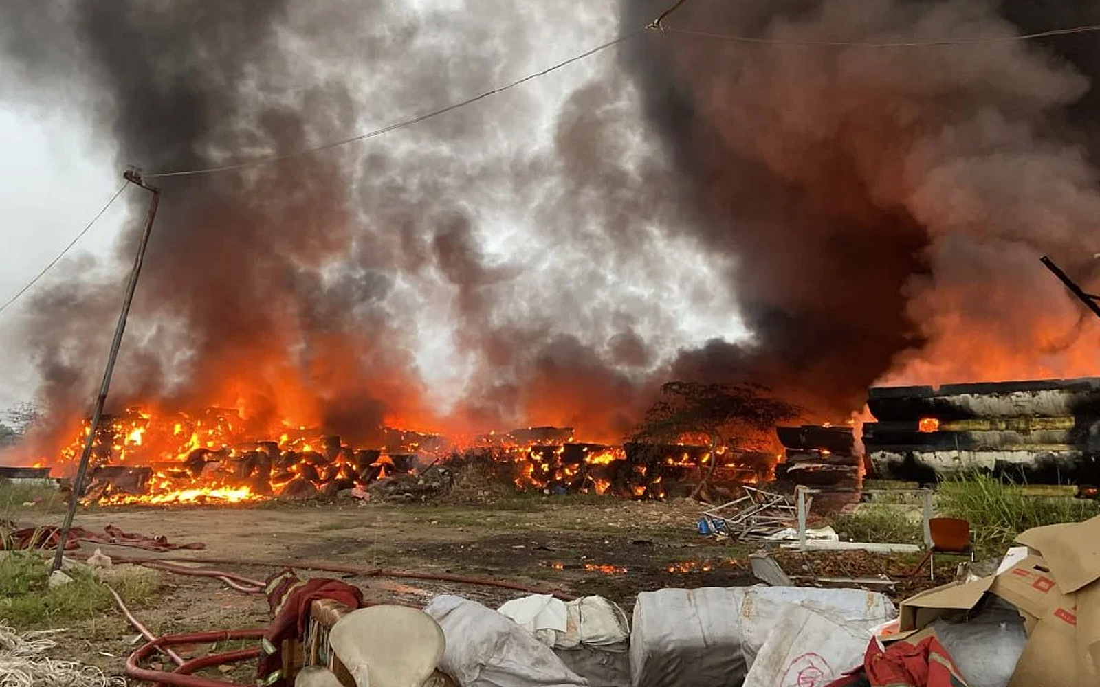 Pasir Gudang landfill fire rages into early morning
