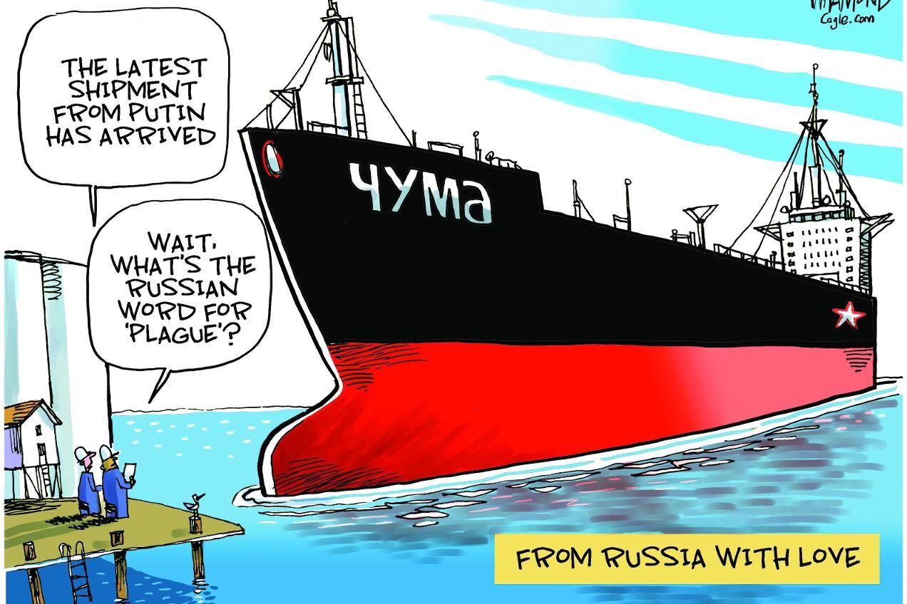 Russian ship named Plague arrives