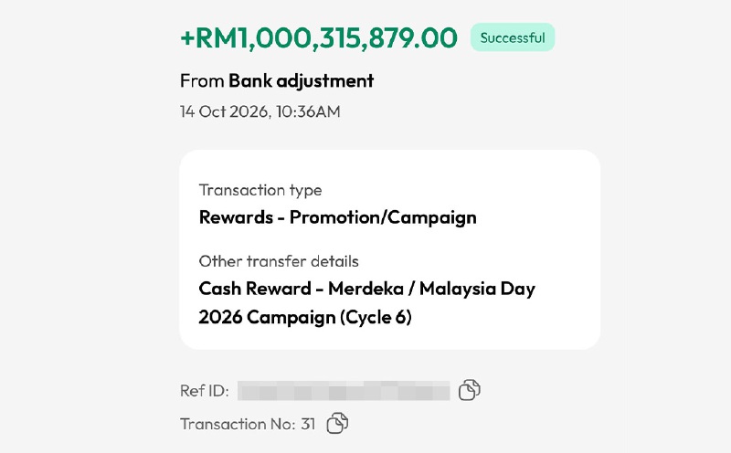 Man shocked as banking glitch shows RM1 billion in his account