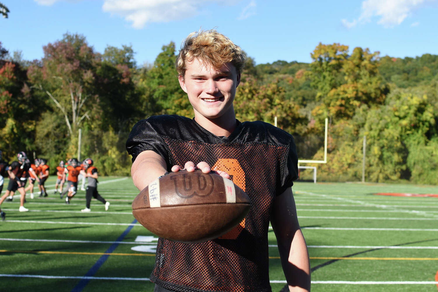 Ridgefield's Chris Colsey, a North Carolina lacrosse commit, is one of CT's best football receivers