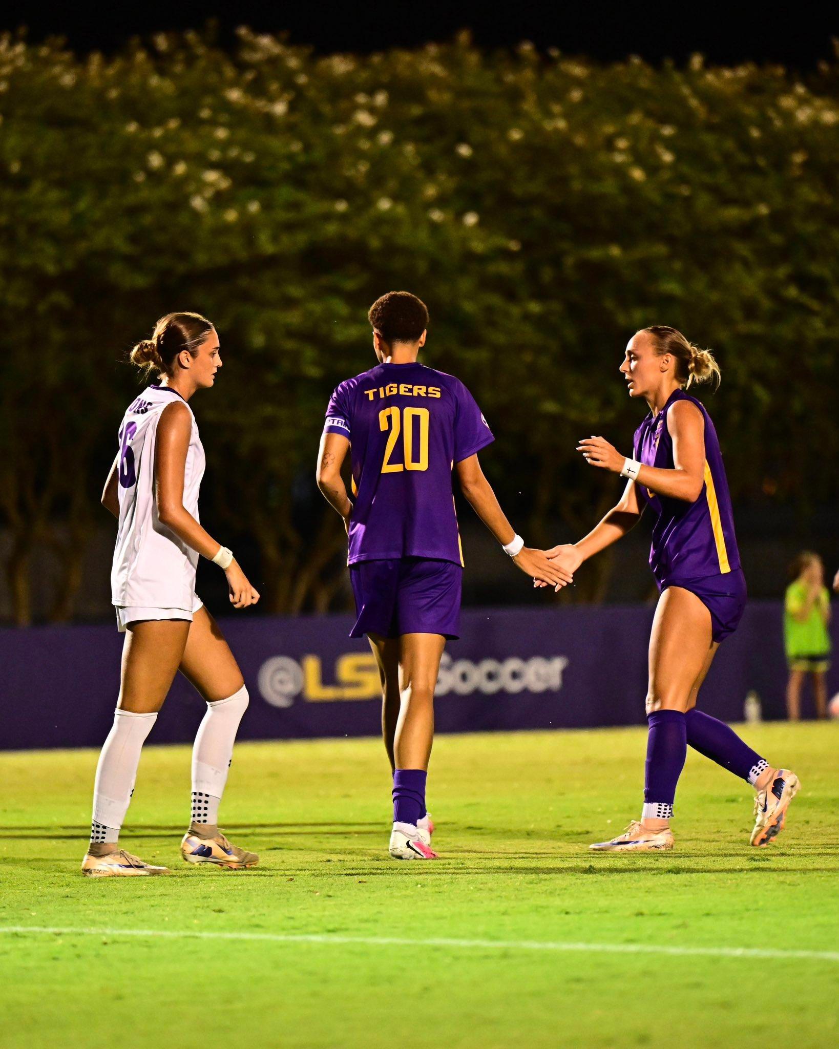 LSU soccer cruises in home opening win