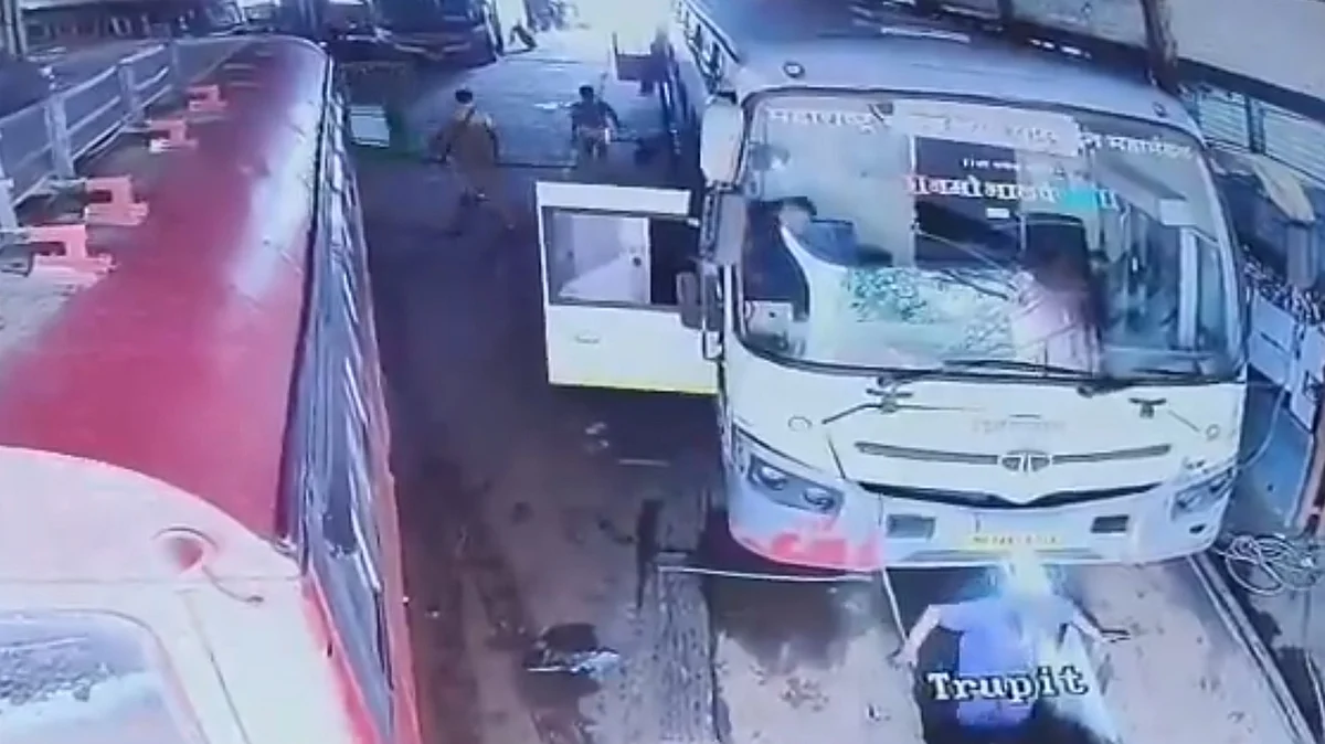 WATCH: CCTV Shows MSRTC Employee Crushed Under Bus Wheel In Maharashtra’s Kolhapur