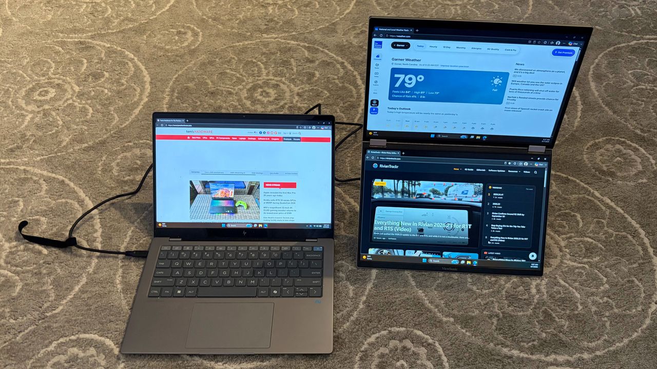 ViewSonic VG1457 dual-screen portable monitor review: compact size and weight, but lackluster color