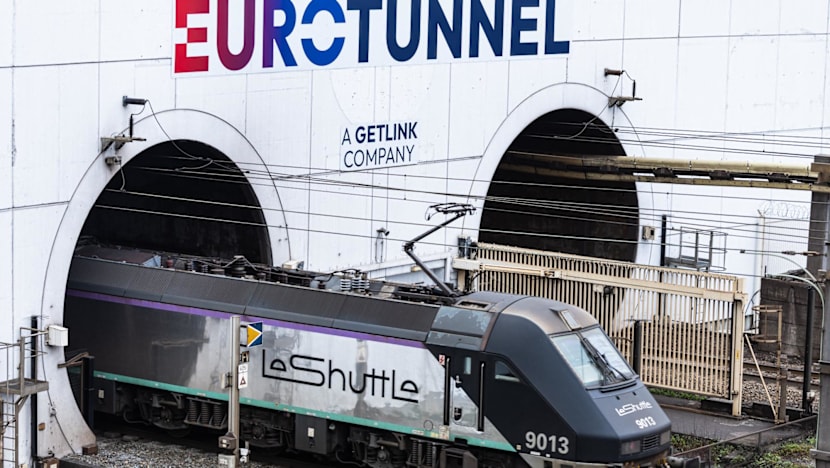 Bus hits train near Channel Tunnel in France, 19 hurt