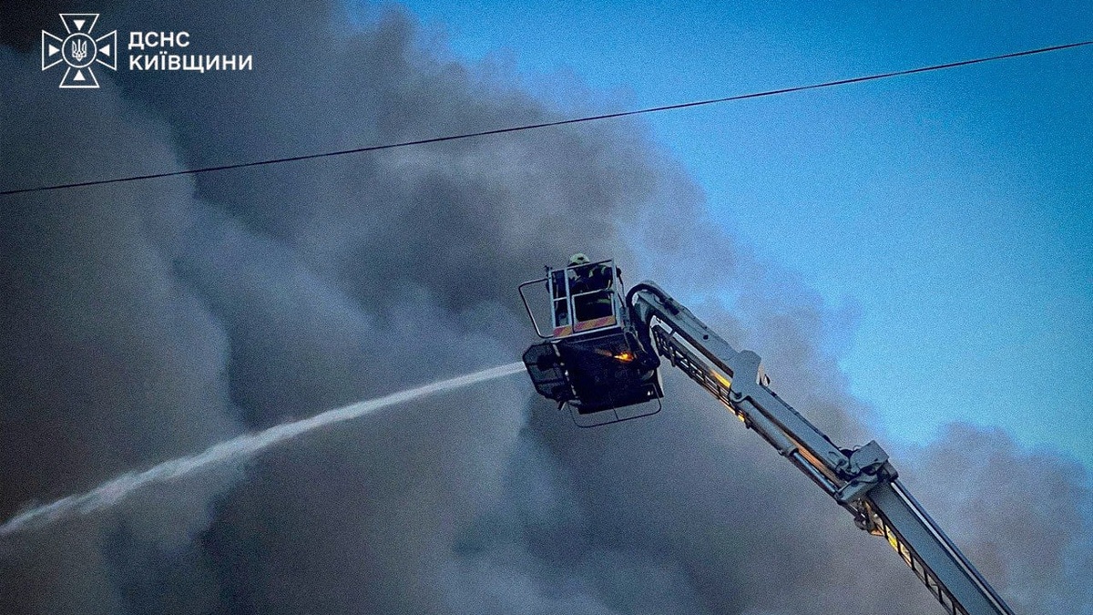 Russian drone strike causes fire at agricultural enterprise warehouse in Kharkiv region