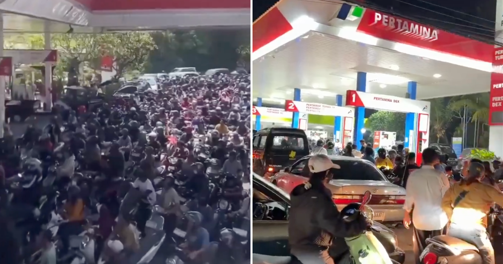 Fuel shortage in Bali, Indonesia leaves motorists waiting hours in long petrol station queues