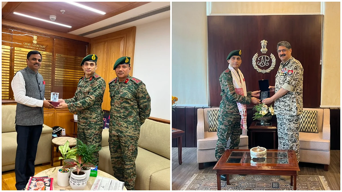 Assam Rifles Top Leadership Meets Assam's Chief Secretary & DGP To deal Cross-Border International Illegal Activities