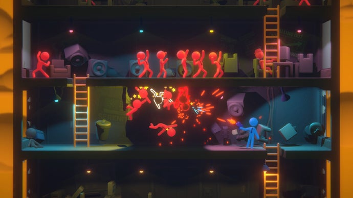 Boardroom beat-em-up Stick It to the Stickman punches its way out of early access next month, complete with neurolinkage and an "absolutely absurd finale"