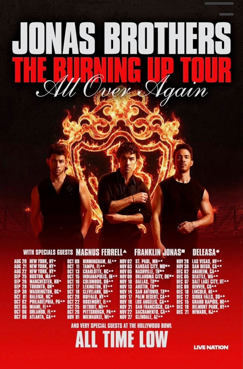 The Jonas Brothers Announce “The Burning Up Tour All Over Again” North American Tour