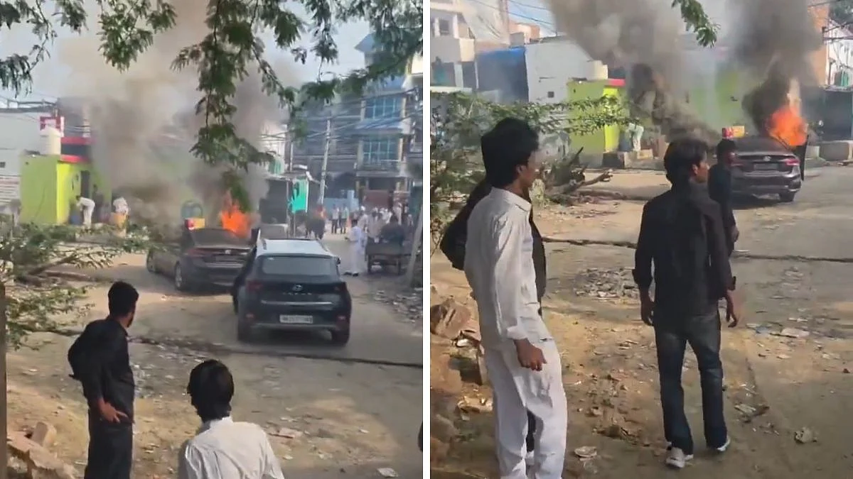 Car Bursts Into Flames During Wedding Baraat In Rajasthan’s Deeg After Firecrackers Lit On Roof | Video