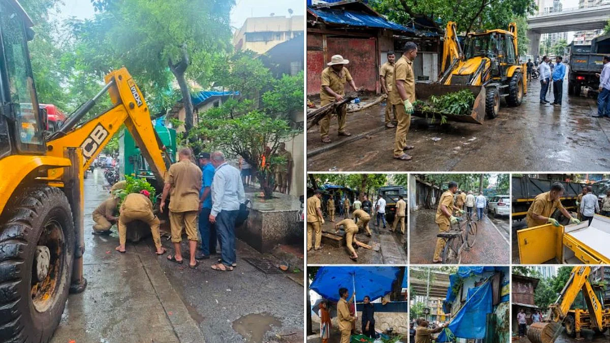 BMC Removes 14 Unauthorised Structures, 77 Hawker Obstructions And Nine Food Trucks From Worli-Prabhadevi Footpaths