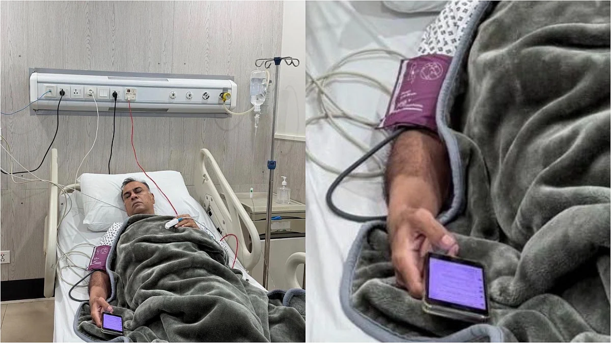 Ex-Pakistan Cricketer Basit Ali Seen Sleeping In ICU With Mobile Phone In Hand After Heart Attack; Netizens React