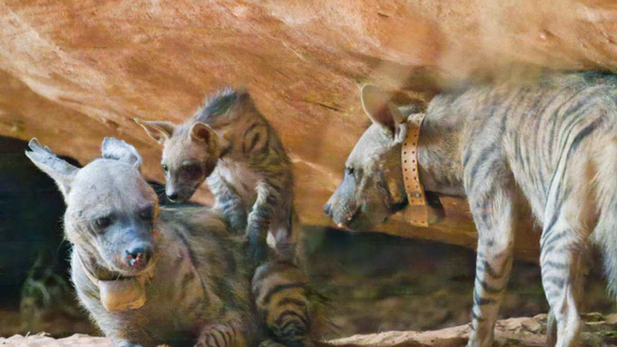First striped hyena birth recorded in NEOM reserve after reintroduction