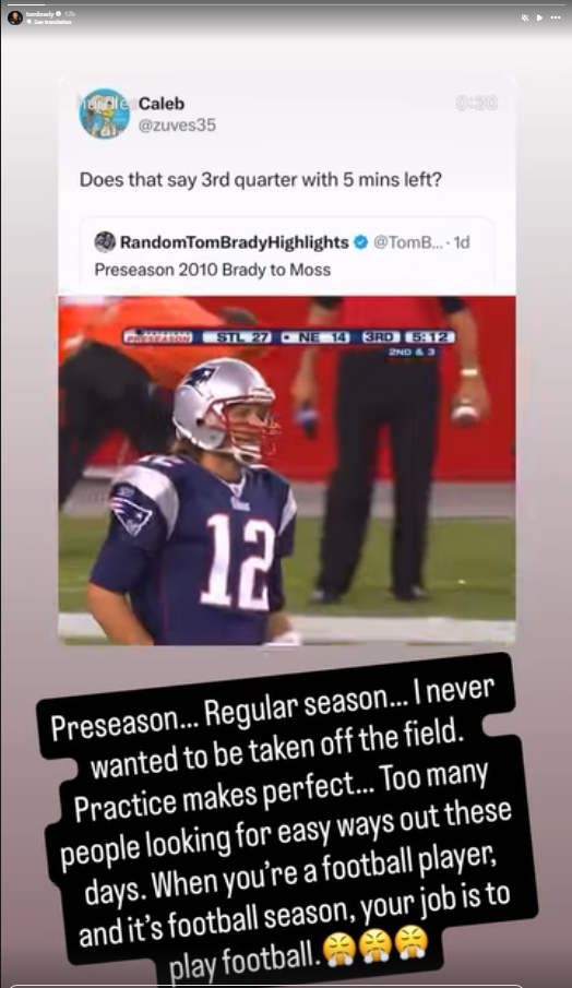 Tom Brady calls out NFL players for resting during preseason