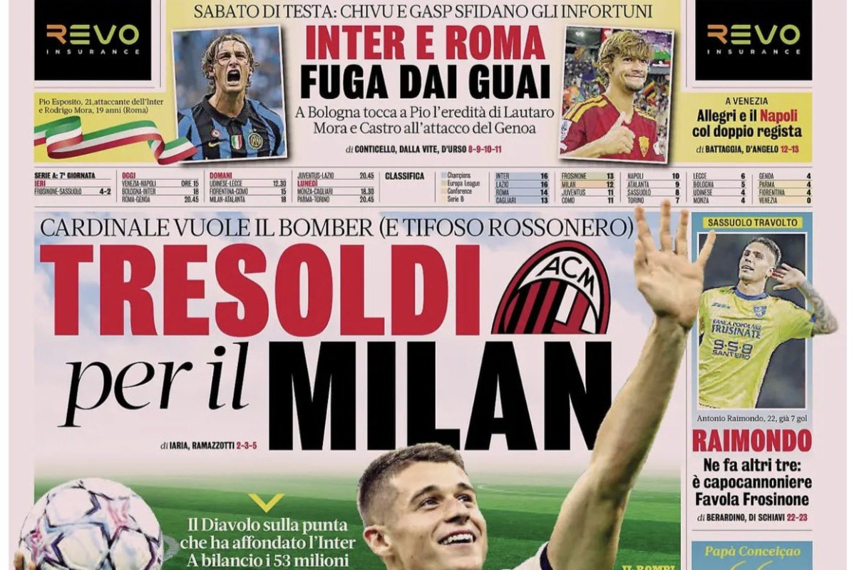 Today’s Papers: Milan chase Tresoldi, while Juventus consider two strikers