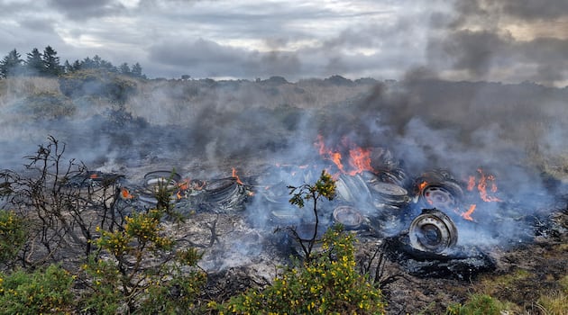 Fire crew called to Wicklow commons after tyres dumped and set alight