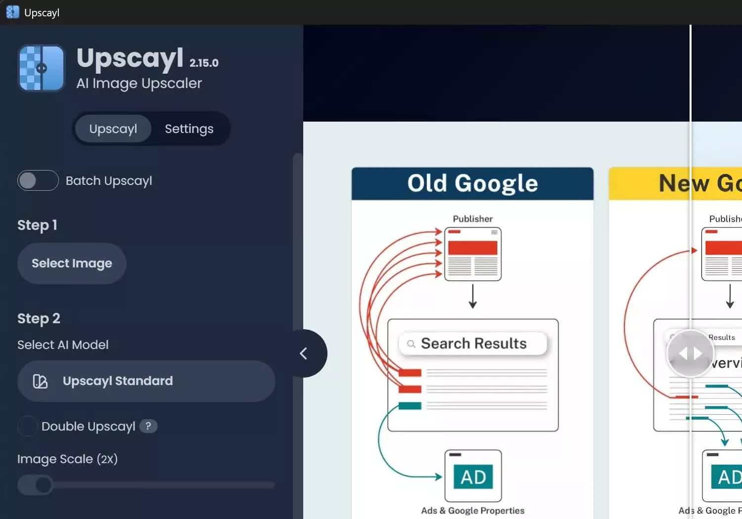 Upscayl is our favorite cross-platform image upscaling tool, and it's free
