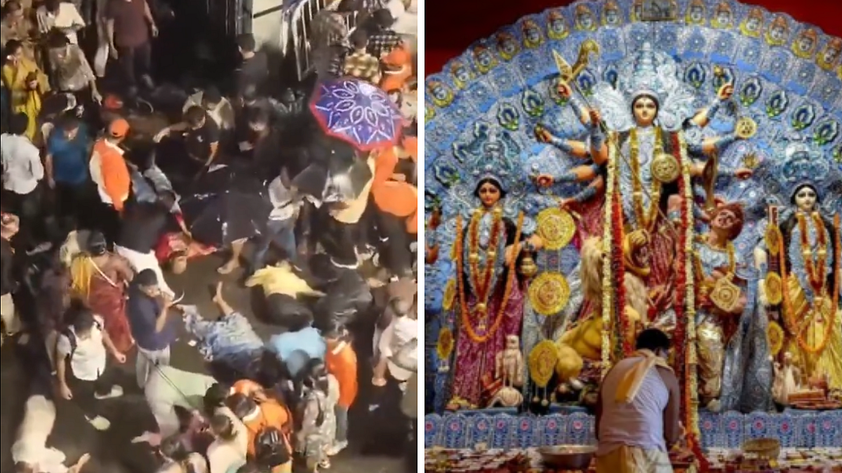 Kolkata: At Least 25 Injured As Rain Triggers Crowd Surge At Chorbagan Durga Puja Pandal | Video