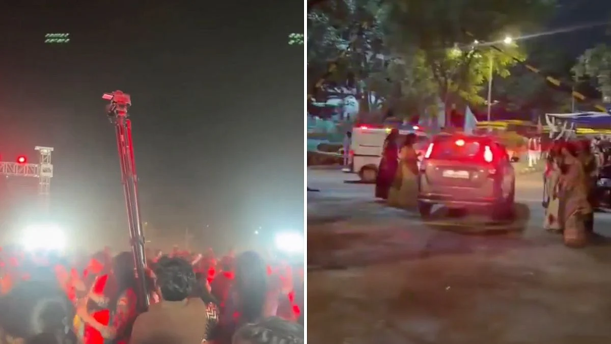 Hyderabad Dandiya Event Tragedy: Woman Engineering Student Dies, 14 Injured After Lighting Arch Collapses At College | Video