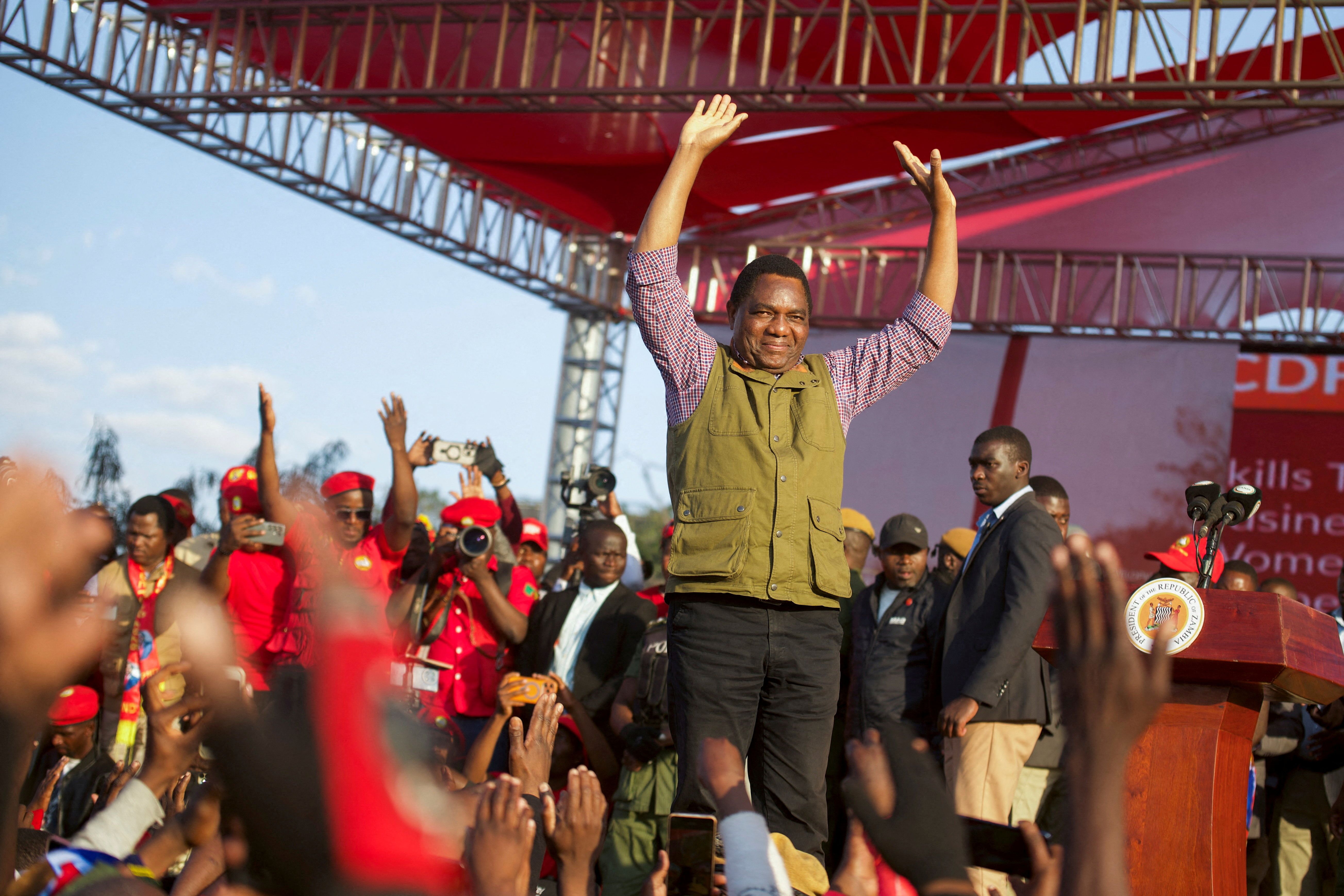 Zambia's president pulls ahead in reelection bid