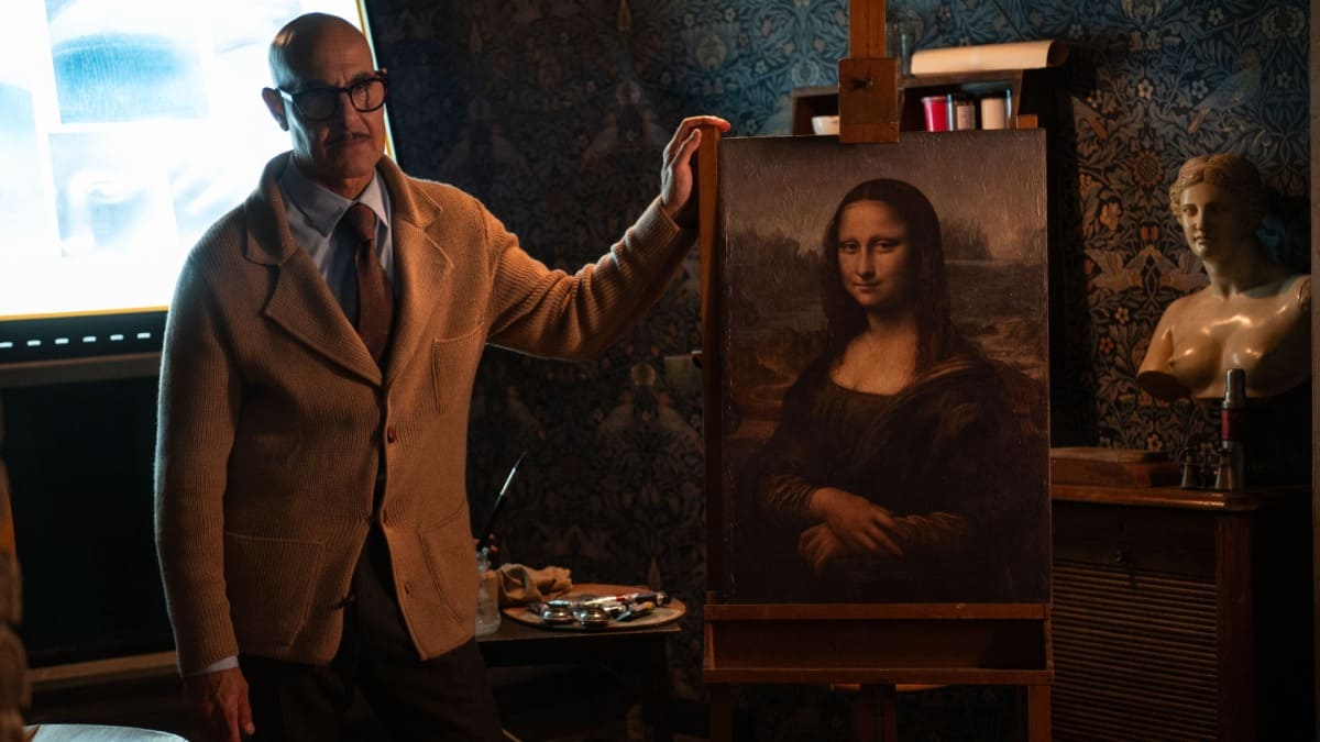Stanley Tucci chews the scenery—and tries to steal the Mona Lisa—in Masterplan
