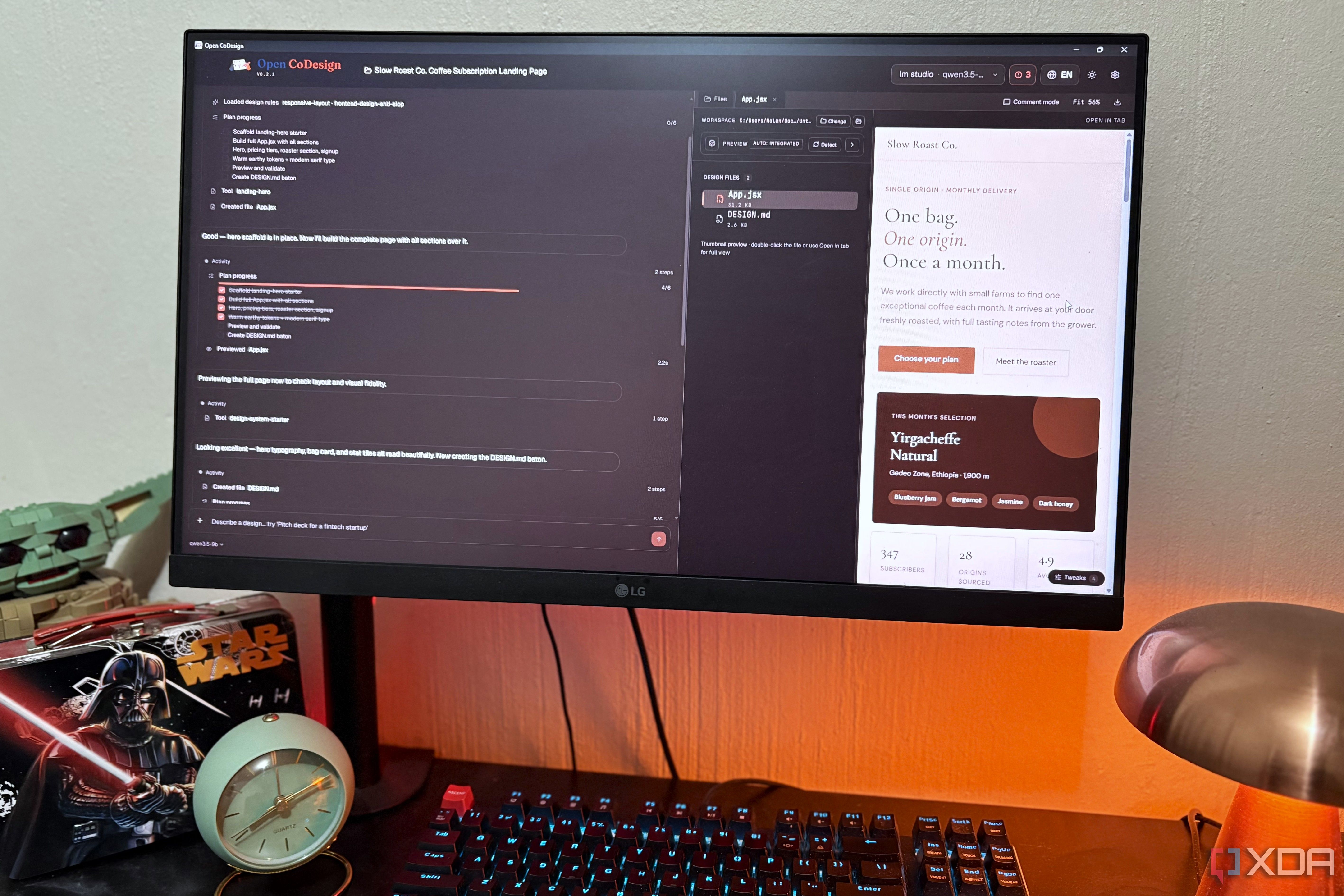 I run a local coding model on my 8GB GPU for real UI work, and I'm not going back to Claude Design