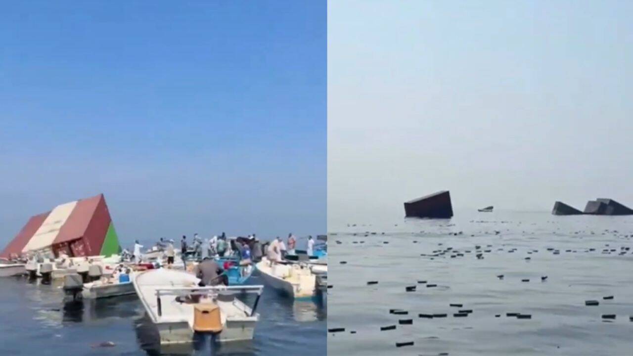 Iranian fishermen hunt for iPhones and perfumes after cargo ship sinks in Hormuz